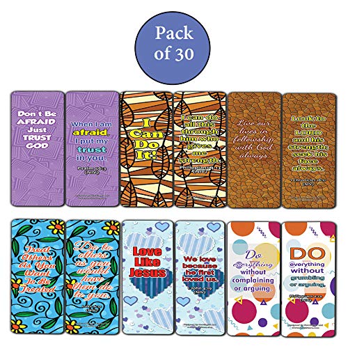 Devotional Bible Verses for Kids Bookmarks Cards (30 Pack) - Life Changing Scriptures - Basket Stuffers for Good Friday Easter Children Day Thanksgiving Christmas Sunday School for Boys and Girls