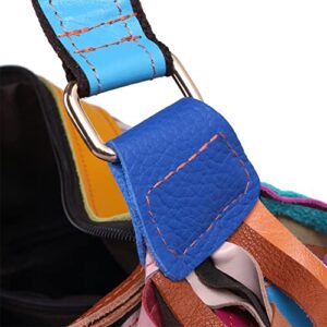 Segater Women Multicolour Hobo Bag Sheepskin Random Patchwork Shoulder Bag Colorful Tassels Handbag Purses