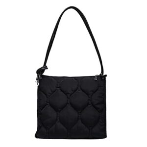 oichy puffer shoulder bag for women quilted puffy handbag lightweight padded tote bag ladies casual purses bucket bag