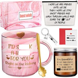 sieral 6 pieces birthday gifts for women relaxing spa gift bestie gifts for women friendship gifts for women friends cool mom birthday gifts scented lavender candle keychain mug for gifts women girl