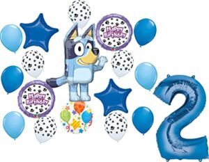 bluey 2nd birthday party supplies balloon bouquet decorations with paw prints