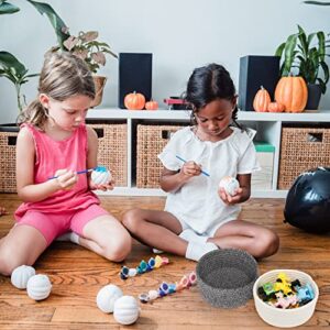 ABenkle 2 Pack Small Baskets, Cotton Rope Woven Basket, Cute Mini Tiny Storage Baskets, Decorative Boho Basket for Nursery Living Room Bedroom Montessori Shelf, Empty Gift Basket - White