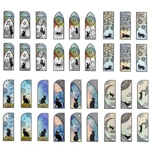 golcellia transparent book markers – 36 pieces various cute book markers, bookmarks for women, for teachers students book lovers reading gifts, cute cat daily bookmark