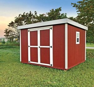 overez outdoor storage shed (﻿10 ft. x 10 ft. x 7.5 ft), pinewood usa made shed kit in a box, double doors, windows, large storage shed for lawn equipment and outdoor gear (shed floor sold separately)