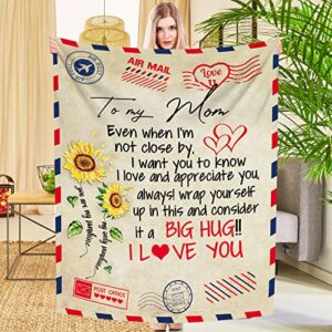 birthday gifts for mom throw blankets to my mom blanket from daughter son sunflower flannel throws ultra soft for couch bed 50×60 inches