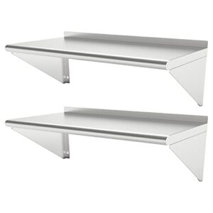 steelbus 12”x48” – 2packs wall mounted stainless steel shelf nsf commercial metal wall mount floating shelving for kitchen, restaurant, food truck,garage,washrooms,home&hotel