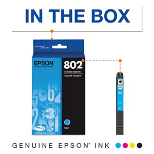 EPSON T802 DURABrite Ultra -Ink Standard Capacity Cyan -Cartridge (T802220-S) for select Epson WorkForce Pro Printers