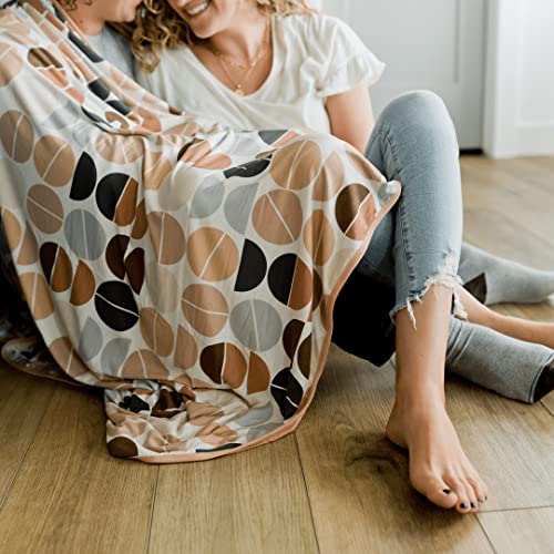 Soft Oversized Stretch Throw Blanket - Super Cozy Adult Size Large Swaddle Blankets for Bed, Sofa, Couch - Lightweight Jersey Knit Comfort Throws 57x72 Inches Long (Cirque Neutral)