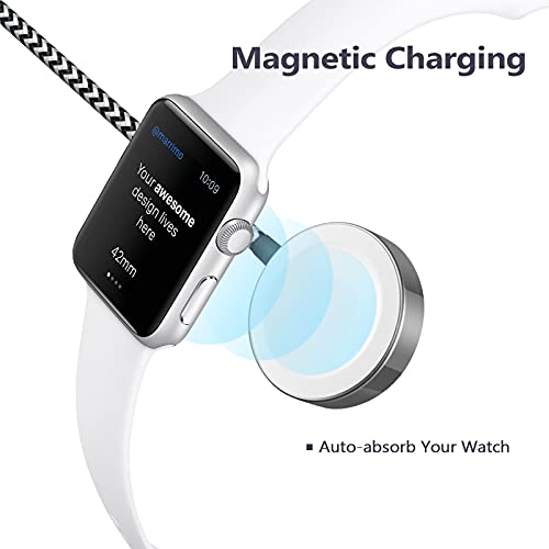 CulaLuva Smart Watch Charger,Magnetic Charging Cable 6.5ft/2M for Watch Charger Compatible with Watch Series SE/7/6/5/4/3/2/1 & Phone 12/11/Pro/Max/XR/XS/XS Max/X&Pad Series