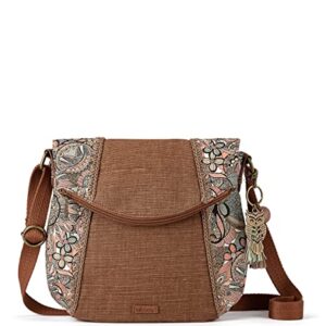 Sakroots Foldover Crossbody Bag in Cotton Canvas, Multifunctional Purse with Adjustable Strap & Zipper Pockets, Sienna Spirit Desert
