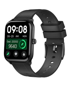 smart watch compatible with iphone android phones 2022, 1.7 inch watches for men women ip68 waterproof fitness tracker with blood oxygen/heart rate monitor sleep steps tracker diy watch faces black