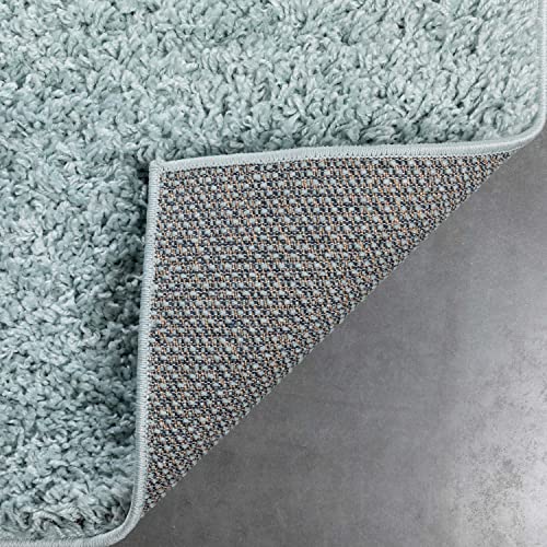 Well Woven Elle Basics | Emerson Shag Seafoam Green | Textured Area Rug 6x9 (6'7" x 9'6")