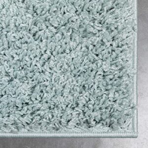 Well Woven Elle Basics | Emerson Shag Seafoam Green | Textured Area Rug 6x9 (6'7" x 9'6")