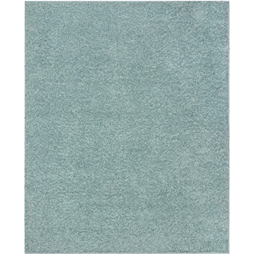 Well Woven Elle Basics | Emerson Shag Seafoam Green | Textured Area Rug 6x9 (6'7" x 9'6")