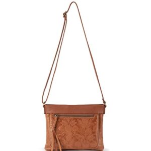 The Sak womens Sak Sanibel Leather Mini Crossbody, Tobacco Floral Embossed Ii, One Size US