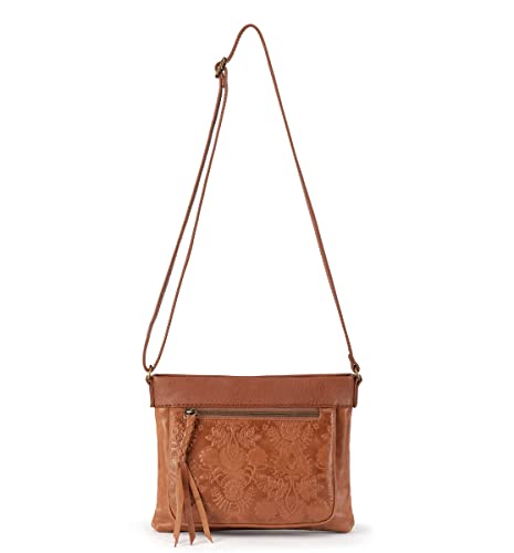 The Sak womens Sak Sanibel Leather Mini Crossbody, Tobacco Floral Embossed Ii, One Size US