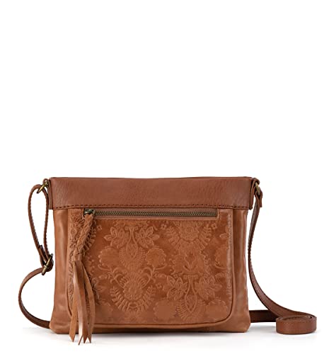 The Sak womens Sak Sanibel Leather Mini Crossbody, Tobacco Floral Embossed Ii, One Size US