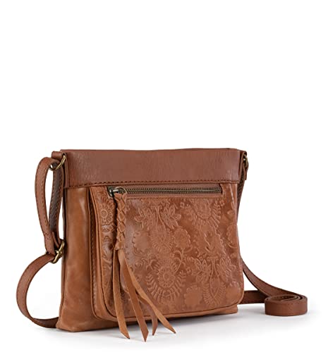 The Sak womens Sak Sanibel Leather Mini Crossbody, Tobacco Floral Embossed Ii, One Size US