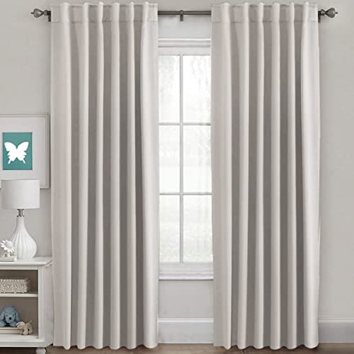 H.VERSAILTEX Blackout Curtains Thermal Insulated Window Treatment Panels Room Darkening Blackout Drapes for Living Room Back Tab/Rod Pocket Bedroom Draperies, 52 x 84 Inch, Stone, 2 Panels