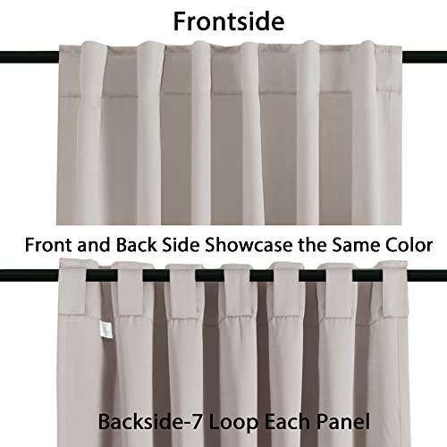 H.VERSAILTEX Blackout Curtains Thermal Insulated Window Treatment Panels Room Darkening Blackout Drapes for Living Room Back Tab/Rod Pocket Bedroom Draperies, 52 x 84 Inch, Stone, 2 Panels