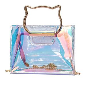flap cat handbag chain shoulder women bag bag lnclined mini shoulder bag clear shoulder bag
