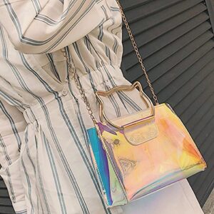 Flap Cat Handbag Chain Shoulder Women Bag Bag Lnclined Mini Shoulder Bag Clear Shoulder Bag