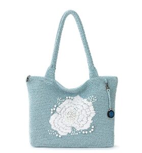the sak womens classics hand-crochet carry-all crafted classics hand crochet carry all, chambray floral embroidery, one size us
