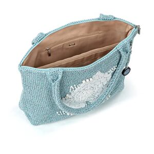 The Sak womens Classics Hand-crochet Carry-all Crafted Classics Hand Crochet Carry All, Chambray Floral Embroidery, One Size US