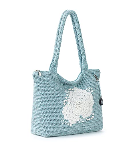 The Sak womens Classics Hand-crochet Carry-all Crafted Classics Hand Crochet Carry All, Chambray Floral Embroidery, One Size US