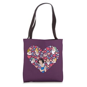 disney snow white and the seven dwarfs heart valentine’s day tote bag