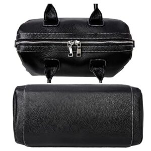 Iswee Genuine Leather Tote Top Handle Satchel Bag Women Handbags Designer Purse Shoulder Bag Crossbody Bags for Ladies (Black)