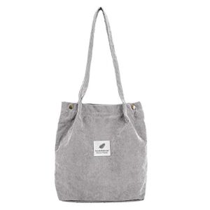 spraoi bag corduroy tote travel bag hand bag fashion women shoulder color satchel bag mini shoulder bag, grey