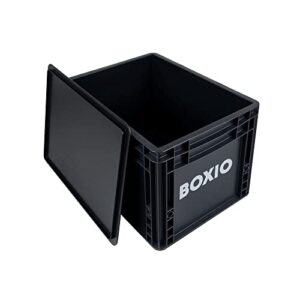 boxio solo: storage box with lid – 14,7″ x 11,8″ x 11,0″ – perfect plastic transport box for camping, boat or garden – stackable with other stacking boxes – made in germany