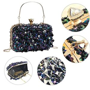 Omatta Women's Evening Handbags,Rhinestone Beaded Sequin Evening Handbags Party Prom Purse Bridal Clutch Purses Fancy Crossbody Bag