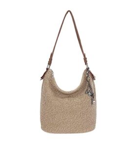 the sak sequoia hobo bag in hand-crochet, soft & slouchy silhouette, timeless & elevated design, bamboo static ii