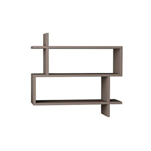 3 Piece Elegant Durable Floating Shelves Wood That is Moisture & Stain Resistant Strong Versatile Delicate Beauty | Size: 27.5 in L X 8.5 in W X 26 in H Matte Finish Easy & Quick Assemble Light Mocha