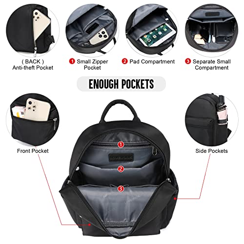 LOVEVOOK Mini Backpack for Women Purse Fashion Small Black Backpack for Girls Waterproof