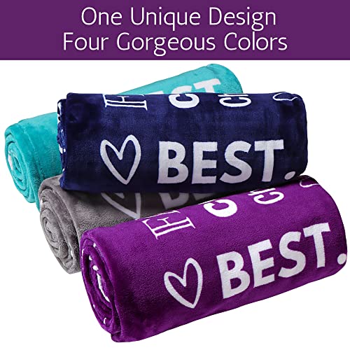 FILO ESTILO Mothers Day Gifts for Aunt from Niece or Nephew, Aunt Throw Blanket, Presents for Aunts for Birthday or Thank You Gift for Auntie, Tia Gifts 60x50 Inches (Purple, Fleece)