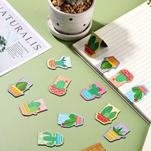 50 Pieces Cactus Magnetic Bookmarks Cute Green Plants Magnet Page Holder Clip Gift for Students Teachers Office School Supplies (Cactus Style)