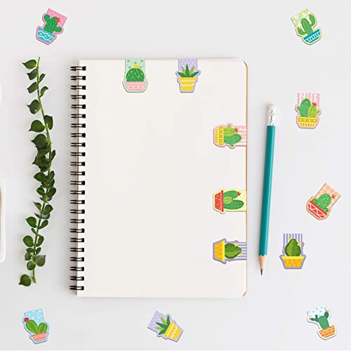 50 Pieces Cactus Magnetic Bookmarks Cute Green Plants Magnet Page Holder Clip Gift for Students Teachers Office School Supplies (Cactus Style)