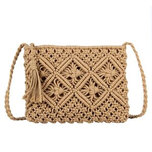 lui sui women’s handwoven crossbody purse summer beach clutch purses woven handmade shoulder handbag