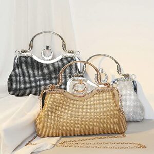 Women's Evening Clutch Purse Retro Crystal Tote Bag Wedding Party Glitter Purse Evening Handbags