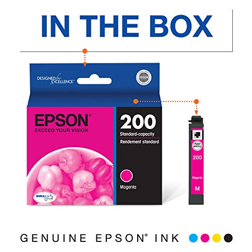 Epson T200 DURABrite Ultra Ink Standard Capacity Black Cartridge (T200120-S) T200 DURABrite Ultra -Ink Standard Capacity Magenta & EPSON T200 DURABrite Ultra