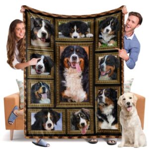 Throw Blanket Bernese Mountain Dog Blankets Fuzzy Fleece Soft Blanket Cozy Warm Travel Blanket for Couch Sofa or Bed, Dogs Lover Gift, 60 x 80 Inch