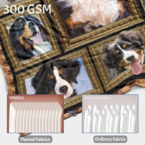 Throw Blanket Bernese Mountain Dog Blankets Fuzzy Fleece Soft Blanket Cozy Warm Travel Blanket for Couch Sofa or Bed, Dogs Lover Gift, 60 x 80 Inch