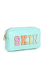 stoney clover lane women’s skin small pouch, cotton candy, blue, graphic, one size