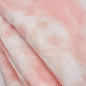 Dreamscene Ultra Soft Tie Dye Blanket Plush Fleece Throw Over Sofa Couch Fluffy Cosy Travel Bedspread, 47x60 inches - Blush Pink White