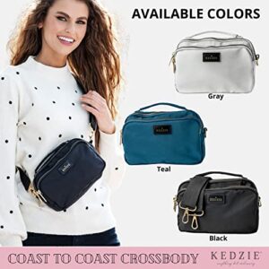 KEDZIE Coast to Coast Crossbody Bag for Women Shoulder Purse Messenger Wallet Lightweight Bag - Black