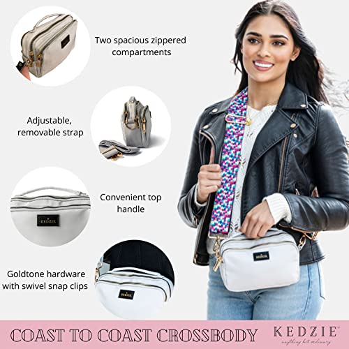 KEDZIE Coast to Coast Crossbody Bag for Women Shoulder Purse Messenger Wallet Lightweight Bag - Black