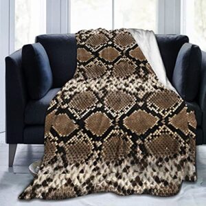 snake skin blanket air conditioning blanket blanket soft, cool throw blanket flannel animal blanket(80″x60″)